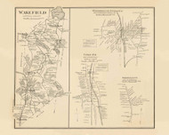 Wakefield Town, Wakefield P.O., Union P.O., Wolfeborough Junction P.O., New Hampshire 1892 Old Town Map Reprint - Hurd State Atlas Carroll