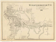 Wolfeborough P.O., New Hampshire 1892 Old Town Map Reprint - Hurd State Atlas Carroll
