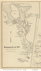 Harrisville P.O., New Hampshire 1892 Old Town Map Reprint - Hurd State Atlas Cheshire