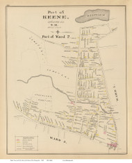 Keene - Ward 2, Part of, New Hampshire 1892 Old Town Map Reprint - Hurd State Atlas Cheshire
