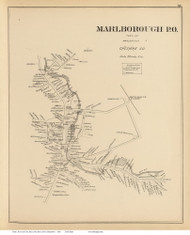 Marlborough P.O., New Hampshire 1892 Old Town Map Reprint - Hurd State Atlas Cheshire