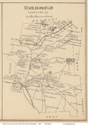 Marlborough Town Custom, New Hampshire 1892 Old Town Map Reprint - Hurd State Atlas Cheshire