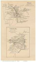 Troy Town, Troy P.O. , New Hampshire 1892 Old Town Map Reprint - Hurd State Atlas Cheshire