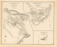 Gorham P.O., Groveton P.O., Northumberland P.O., New Hampshire 1892 Old Town Map Reprint - Hurd State Atlas Coos