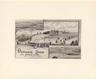 Overlook House, Levi Bowles & Son, Kimball Hill, New Hampshire 1892 Old Town Map Reprint - Hurd State Atlas Coos