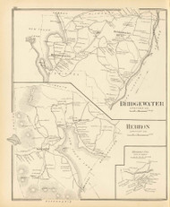 Bridgewater Town, Hebron Town, Hebron P.O., New Hampshire 1892 Old Town Map Reprint - Hurd State Atlas Grafton