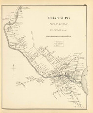 Bristol P.O., New Hampshire 1892 Old Town Map Reprint - Hurd State Atlas Grafton