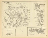 Canaan Town, West Canaan P.O., Canaan P.O., Canaan Centre P.O., New Hampshire 1892 Old Town Map Reprint - Hurd State Atlas Grafton
