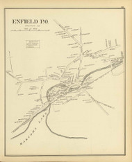 Enfield P.O., New Hampshire 1892 Old Town Map Reprint - Hurd State Atlas Grafton