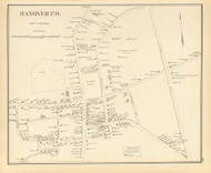 Hanover P.O., New Hampshire 1892 Old Town Map Reprint - Hurd State Atlas Grafton