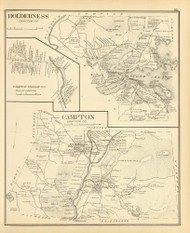 Holderness Town, Campton Town, Campton Village P.O., New Hampshire 1892 Old Town Map Reprint - Hurd State Atlas Grafton
