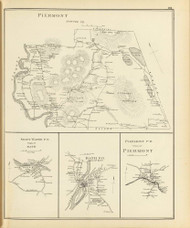 Piermont Town, Piermont P.O., Bath P.O., Swift Water P.O., New Hampshire 1892 Old Town Map Reprint - Hurd State Atlas Grafton