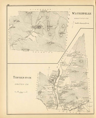 Waterville Town, Thornton Town, New Hampshire 1892 Old Town Map Reprint - Hurd State Atlas Grafton