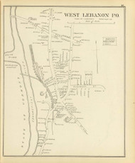 West Lebanon P.O., New Hampshire 1892 Old Town Map Reprint - Hurd State Atlas Grafton