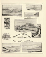 Sunset Hill House, Bowels & Hoskins, New Hampshire 1892 Old Town Map Reprint - Hurd State Atlas Grafton
