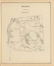 Deering Town, New Hampshire 1892 Old Town Map Reprint - Hurd State Atlas Hillsboro