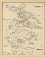 Pelham Town, Goffstown P.O., New Hampshire 1892 Old Town Map Reprint - Hurd State Atlas Hillsboro