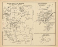 Greenville & Mason Towns, Greenville P.O., New Hampshire 1892 Old Town Map Reprint - Hurd State Atlas Hillsboro