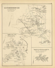 Lyndeborough Town, Amherst P.O., South Lyndeborough P.O., New Hampshire 1892 Old Town Map Reprint - Hurd State Atlas Hillsboro