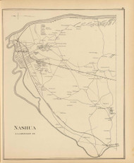 Nashua Town 2, New Hampshire 1892 Old Town Map Reprint - Hurd State Atlas Hillsboro
