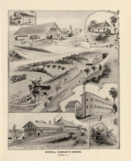 Goodell Company's Works, New Hampshire 1892 Old Town Map Reprint - Hurd State Atlas Hillsboro