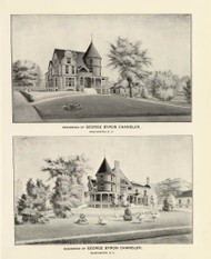 Residence of George Byron Chandler, New Hampshire 1892 Old Town Map Reprint - Hurd State Atlas Hillsboro