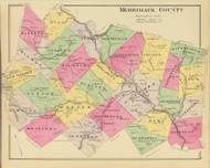 Merrimack County, New Hampshire 1892 Old Town Map Reprint - Hurd State Atlas Merrimack