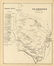 Pembrooke Town, New Hampshire 1892 Old Town Map Reprint - Hurd State Atlas Merrimack