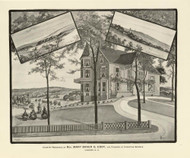 Residence of Rev. Mary Baker G. Eddy, The Founder of Christian Science, New Hampshire 1892 Old Town Map Reprint - Hurd State Atlas Merrimack