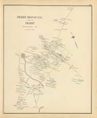 Derry Depot, New Hampshire 1892 Old Town Map Reprint - Hurd State Atlas Rockingham