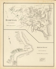 Hampton Town, Hampton Beach, New Hampshire 1892 Old Town Map Reprint - Hurd State Atlas Rockingham