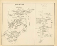 Kingston Town, Kingston P.O., New Hampshire 1892 Old Town Map Reprint - Hurd State Atlas Rockingham