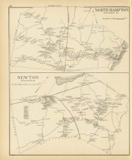 North Hampton Town, Newton Town, New Hampshire 1892 Old Town Map Reprint - Hurd State Atlas Rockingham