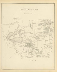 Nottingham Town, New Hampshire 1892 Old Town Map Reprint - Hurd State Atlas Rockingham
