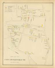 Portsmouth City 1, New Hampshire 1892 Old Town Map Reprint - Hurd State Atlas Rockingham