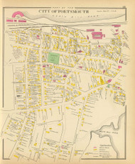 Portsmouth City 2, New Hampshire 1892 Old Town Map Reprint - Hurd State Atlas Rockingham