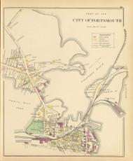 Portsmouth City 3, New Hampshire 1892 Old Town Map Reprint - Hurd State Atlas Rockingham