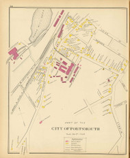 Portsmouth City 4, New Hampshire 1892 Old Town Map Reprint - Hurd State Atlas Rockingham