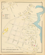 Portsmouth City 5, New Hampshire 1892 Old Town Map Reprint - Hurd State Atlas Rockingham