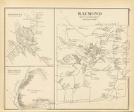 Raymond Town, Raymond P.O., Massabesic, New Hampshire 1892 Old Town Map Reprint - Hurd State Atlas Rockingham