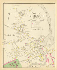 Rochester - Wards 4, 5, 6, New Hampshire 1892 Old Town Map Reprint - Hurd State Atlas Strafford