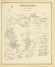 Strafford Town, New Hampshire 1892 Old Town Map Reprint - Hurd State Atlas Strafford