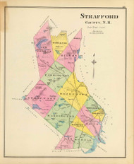 Strafford County, New Hampshire 1892 Old Town Map Reprint - Hurd State Atlas Strafford