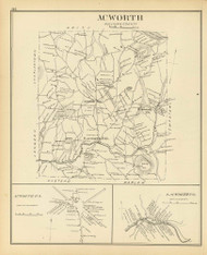 Acworth Town, Acworth P.O., South Acworth P.O., New Hampshire 1892 Old Town Map Reprint - Hurd State Atlas Sullivan