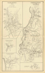 Charlestown & Langdon Towns, Charlestown P.O., South Charlestown P.O., N. Charlestown P.O., Langdon P.O., New Hampshire 1892 Old Town Map Reprint - Hurd State Atlas Sullivan