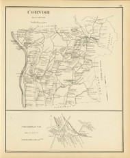Cornish Town, Cornish Flat P.O., New Hampshire 1892 Old Town Map Reprint - Hurd State Atlas Sullivan