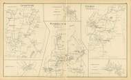 Lempster Town, Washington Town, Goshen Town, East Lempster P.O., Washington P.O., East Washington P.O., New Hampshire 1892 Old Town Map Reprint - Hurd State Atlas Sullivan
