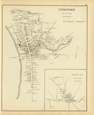 Newport, Unity P.O., New Hampshire 1892 Old Town Map Reprint - Hurd State Atlas Sullivan