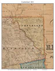 Cumberland, Rhode Island 1831 - Old Town Map Custom Print - 1831 State