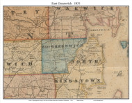 East Greenwich, Rhode Island 1831 - Old Town Map Custom Print - 1831 State